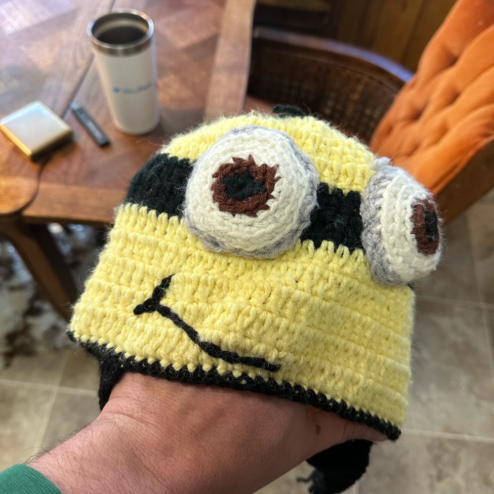 Crocheted Minion Beanie - Picture 2 of 4